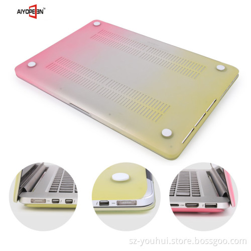 Hot sales Ultra thin for macbook retina 13/15 inch rainbow case durable plastic matt smart cover case